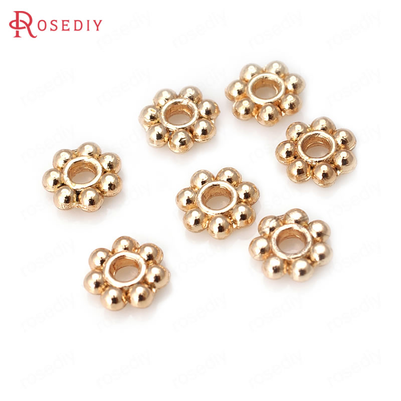 18K 금색 황동 꽃 모양 스페이서 팔찌 비즈 고품질  - Body Jewelry High Quality 리뷰 및 가격
