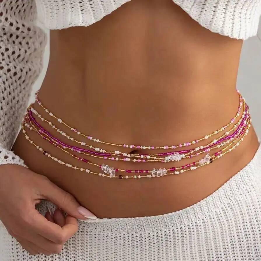 시신 6종 세트 보헤미안 스타일 화려한 쌀알 비즈 허리 - Body Jewelry Women 리뷰 및 가격