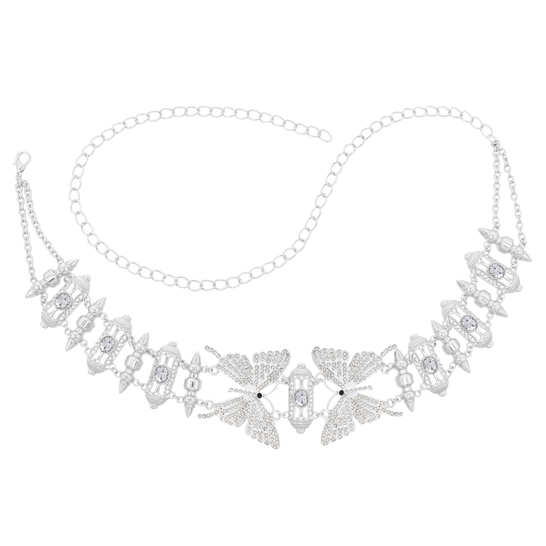 골드 실버 아크릴 라인스톤 크리스탈 나비 허리 밸리 체 - Body Jewelry Indian 리뷰 및 가격